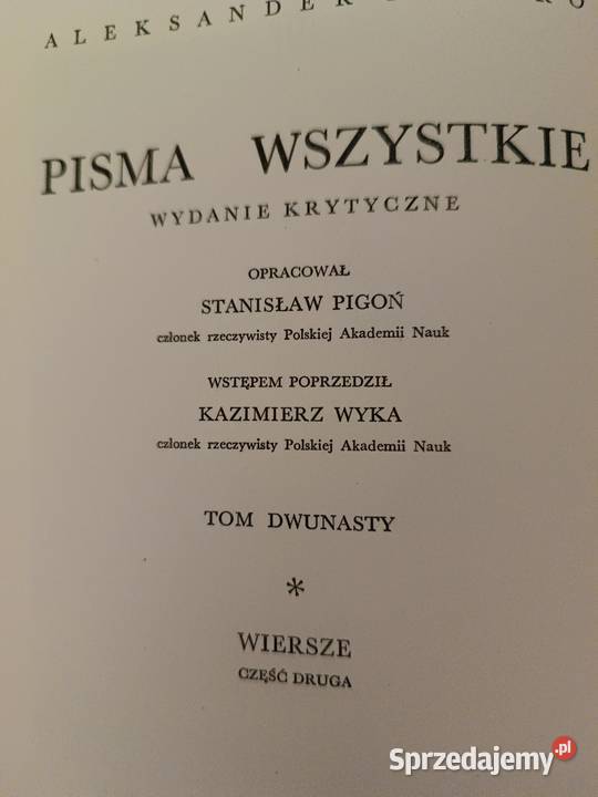 Fredro Aleksander Pisma wszystkie Tom 12 PIW Książki naukowe i popularnonaukowe Bydgoszcz sprzedam