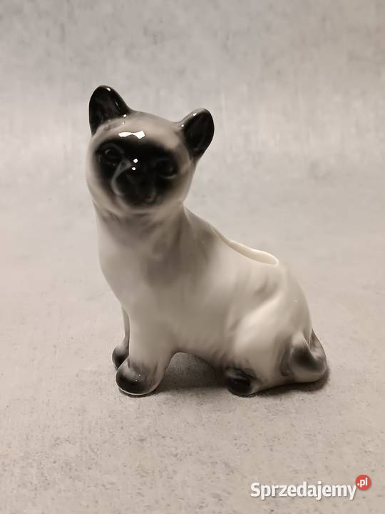 Porcelanowy Świecznik Kot Kotek Figuralny Zakopane