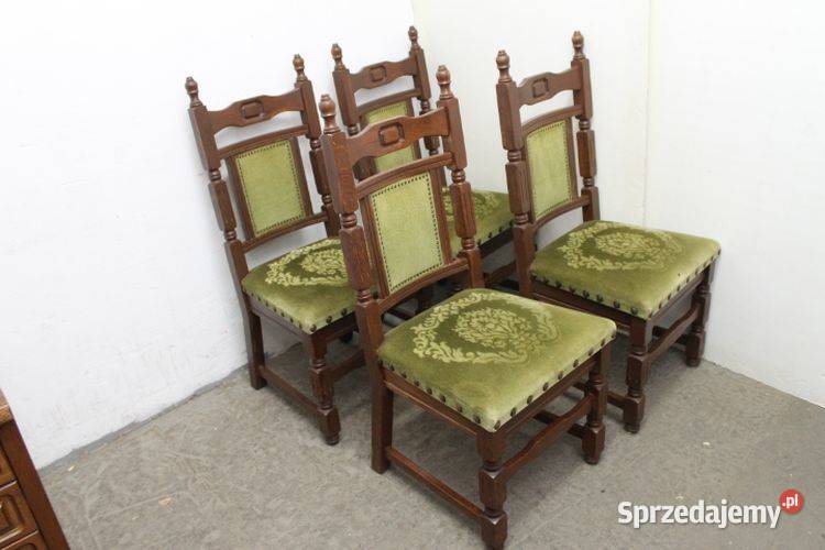 Stylowe, dębowe krzesła - komplet 4 sztuki. 8068