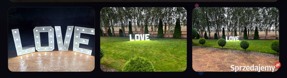 Napis led love 75 wys 200 dł wynajem Sulechów sprzedam