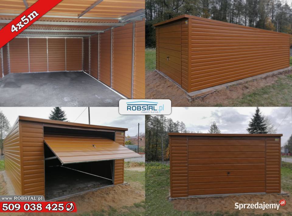 Garaż Blaszany 4x5m w kolorze drewna Sprzedaż Żory