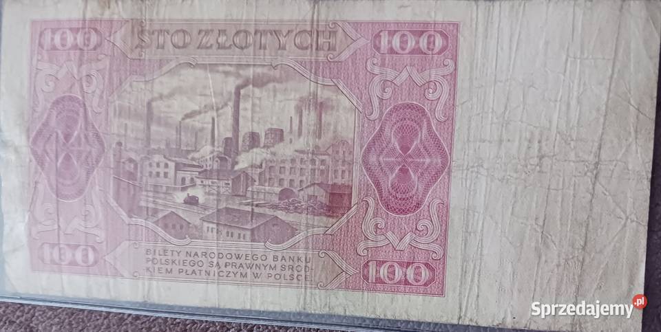 100 złotych Robotnik 1VII1948 r seria DB wielkopolskie Konin