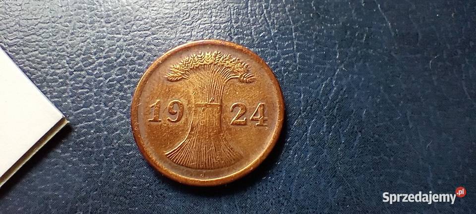 Stare monety 2 rentenfenig 1924 J Niemcy Lesko
