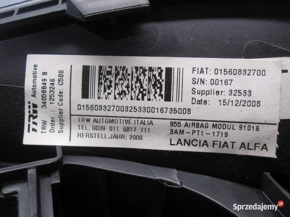 ALFA ROMEO MITO 09r poduszka powietrzna kolan osobowe świętokrzyskie Kielce