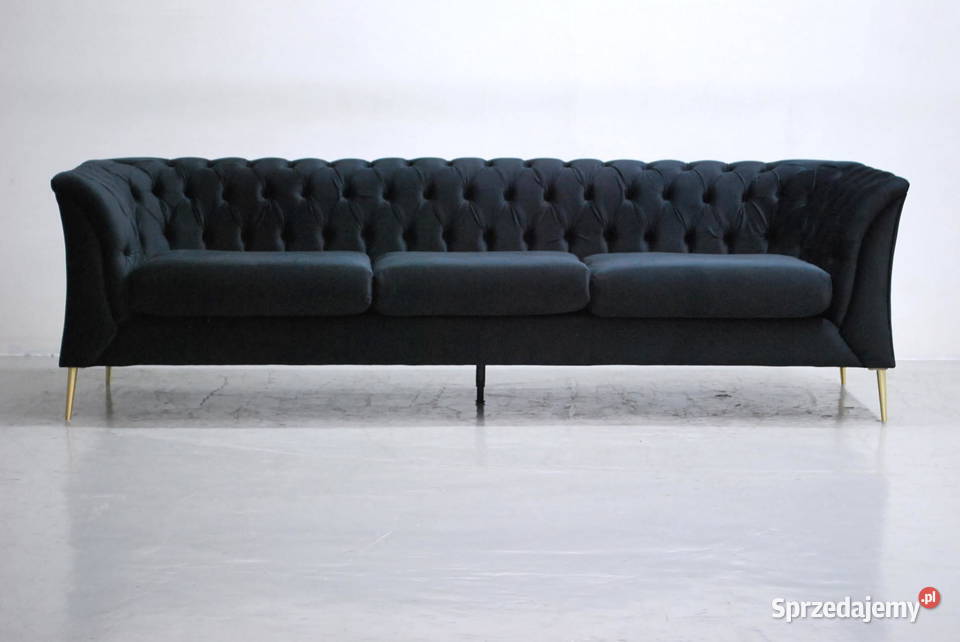SBJ DESIGN WIELKA SOFA 3 kanapa czarny welur wielkopolskie Poznań