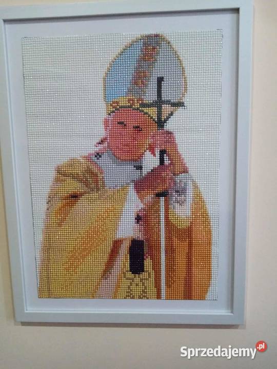 Papież Jan Paweł II haft diamentowy wielokolorowy wielkopolskie Jarocin