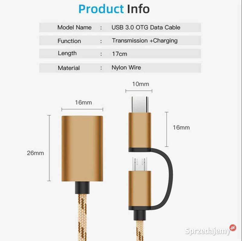 Przejściówka Adapter 2w1 OTG Micro USBC na USB Toruń
