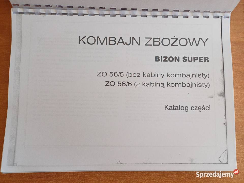 Katalog części do kombajnu BIZON Z0565 Z0566 kujawsko-pomorskie Lubień Kujawski