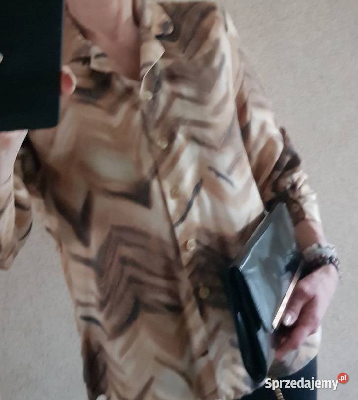Bluzka koszula lejąca zwiewna wizytowa elegancka czarny