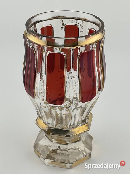 Antyczny kielich Biedermeier Egermann Moser Kraków