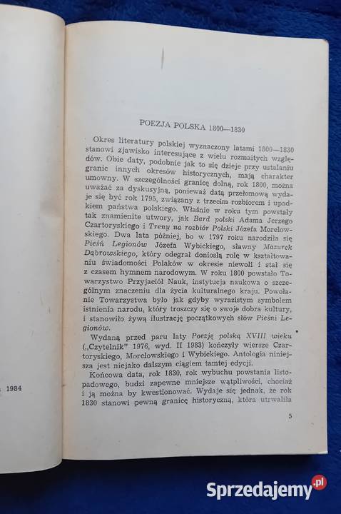 Zdzisław Libera Poezja polska 18001830 Czytelnik Rok wydania 1984 sprzedam