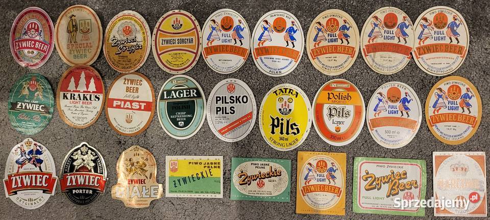 Etykiety piwne zestaw 167 etykiet polskie Ząbki