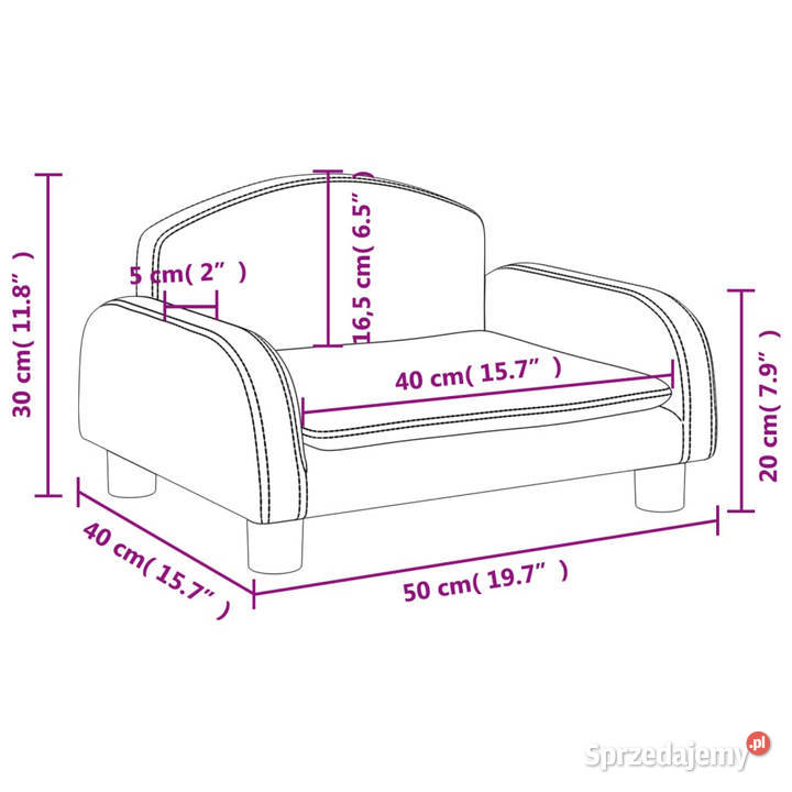 Sofa dzieci jasnoszara 50x40x30 obita tkaniną Warszawa sprzedam