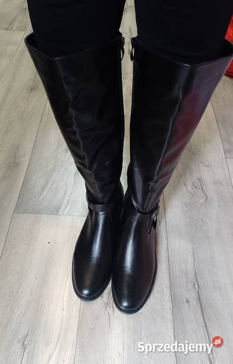 43 Czarne zdobione Kozaki oficerki biznesowe Kraków