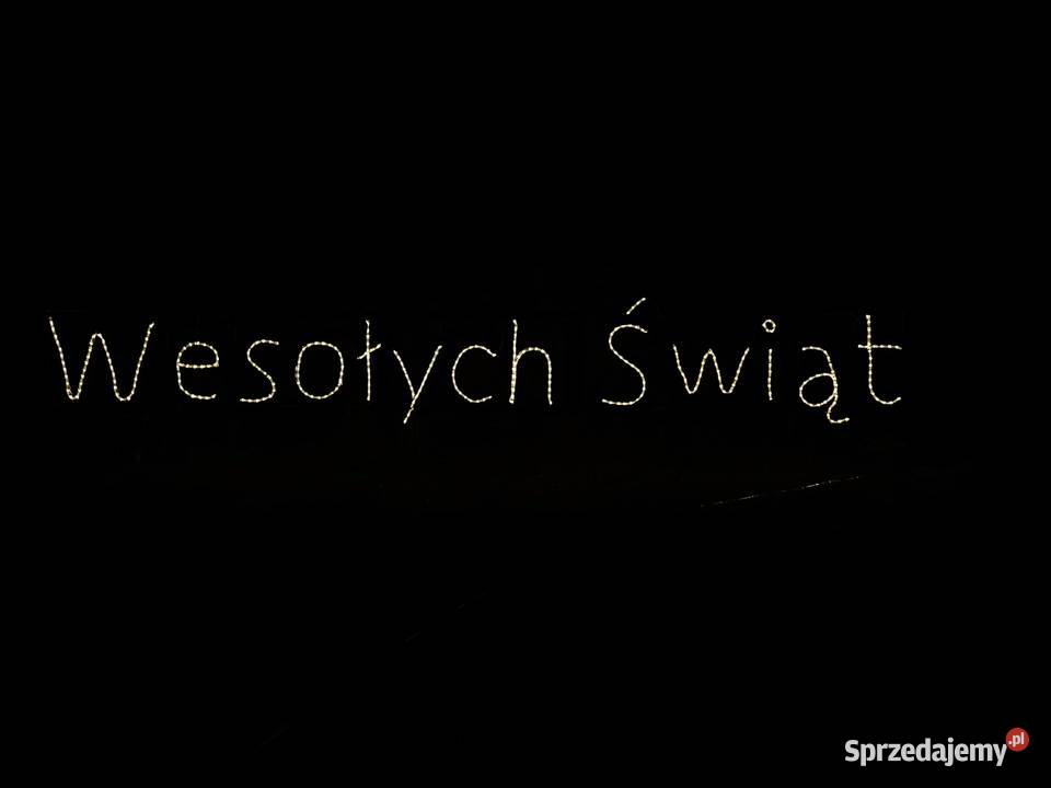 Napis WESOŁYCH ŚWIĄT LED 2D w ramce Iluminacja
