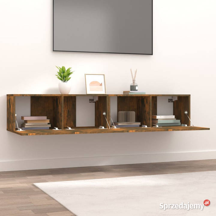Ścienne szafki TV 2 przydymiony dąb 80x30x30 Warszawa sprzedam