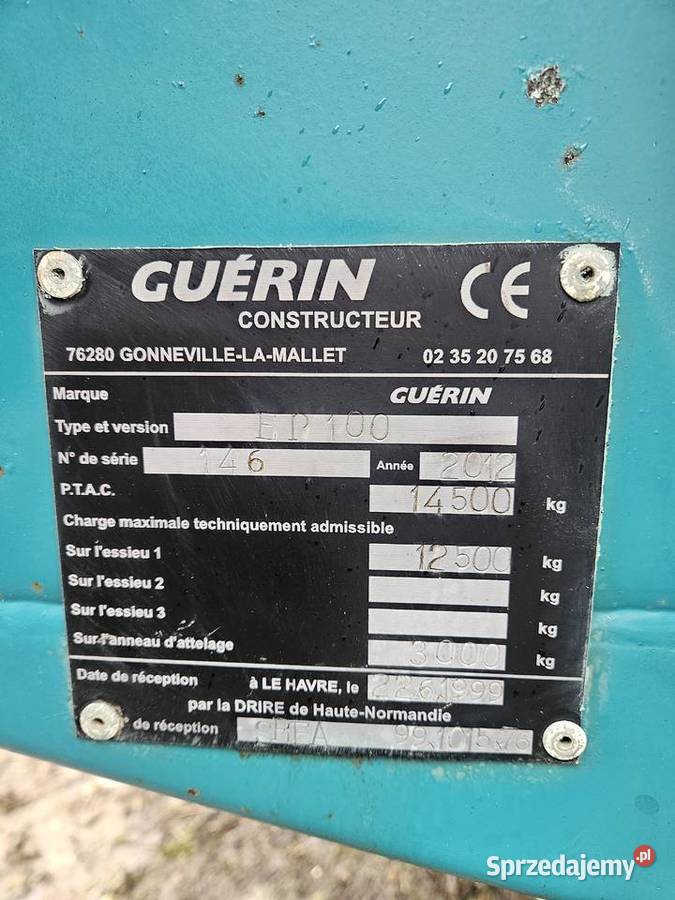 Rozrzutnik obornika 12 ton rolland dangreville sprzedam