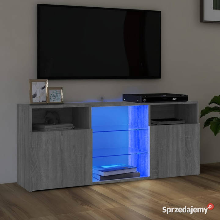 Szafka TV z oświetleniem LED szary dąb sonoma Meble Warszawa