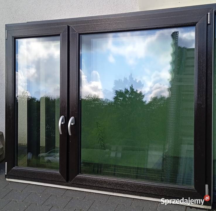 Okno dwuskrzydłowe 182x1385 brąz czekoladowy Bydgoszcz