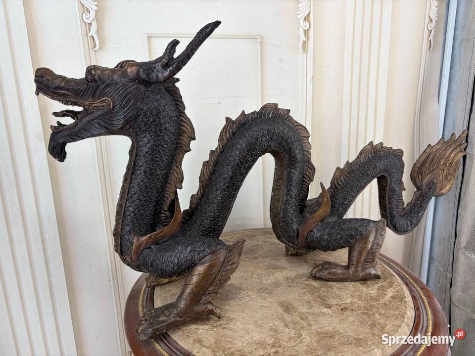 Smok Dragon Japońska Figura Rzeźba z Brązu 74 Kraków