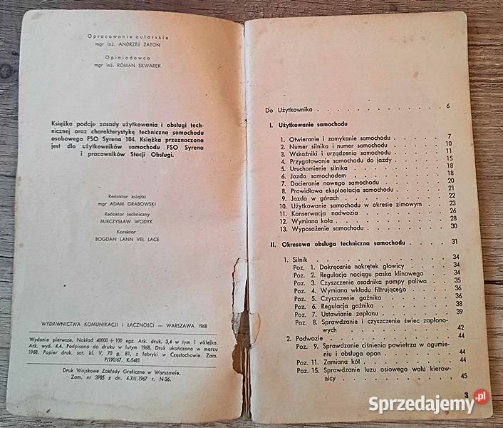 Syrena 104 Instrukcja obsługi Ostrów Wielkopolski