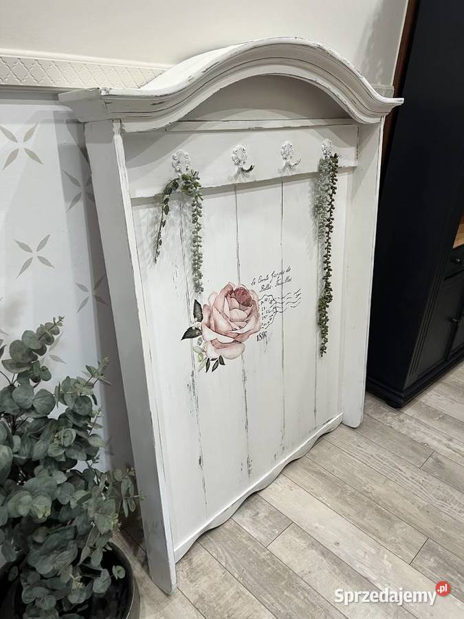 Wieszak dębowy garderoba shabby chic Żary