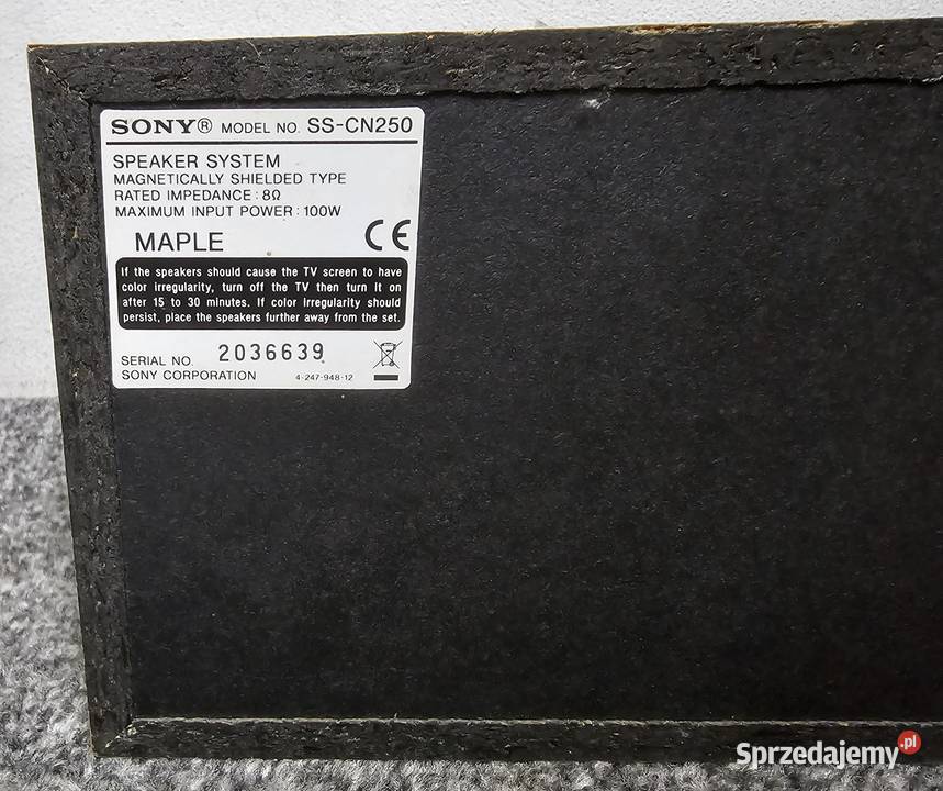 Kolumna centralna Sony SSCN250 100W do kina Kraków sprzedam