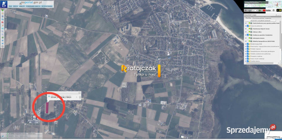 sprzedaży gruntu 9632m2 Łebcz Dr Augusta szambo