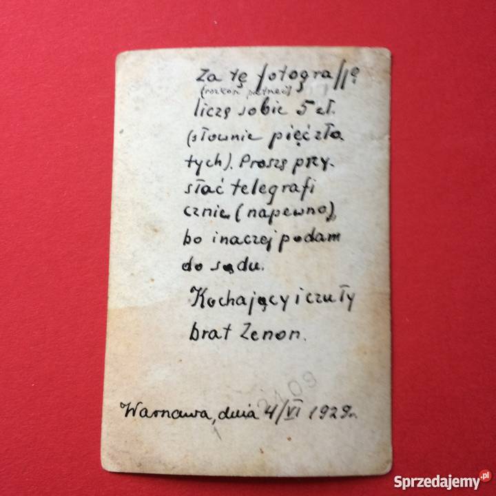 1157 Zdjęcie z Warszawy 1929 Antykwariat Szczecin