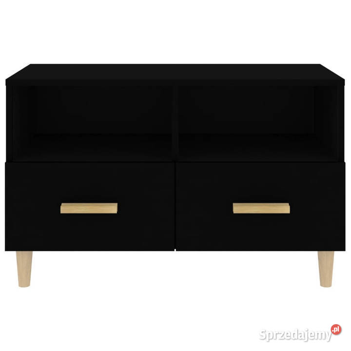 Szafka pod TV czarna 80x36x50 materiał RTV