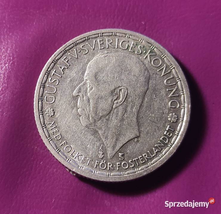 Moneta 2 KORONY 1950 TS SZWECJA Srebro Rzadkość Pruszków