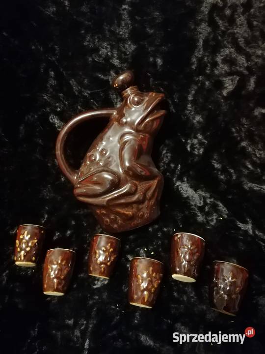 Zestaw ceramiczny do likieru Okres PRL śląskie Sosnowiec