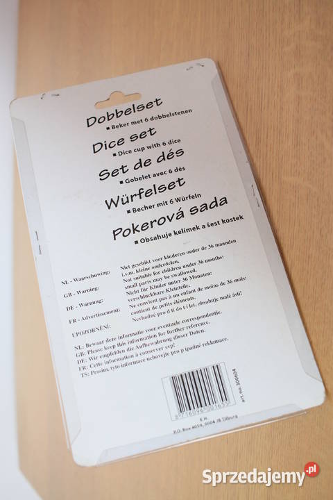 Komplet kostek kubek nowy zestaw planszowe