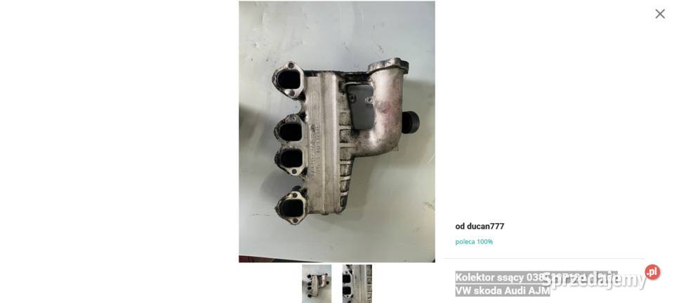 Kolektor ssący 038129713J 19tdi VW skoda Audi Jelcz-Laskowice