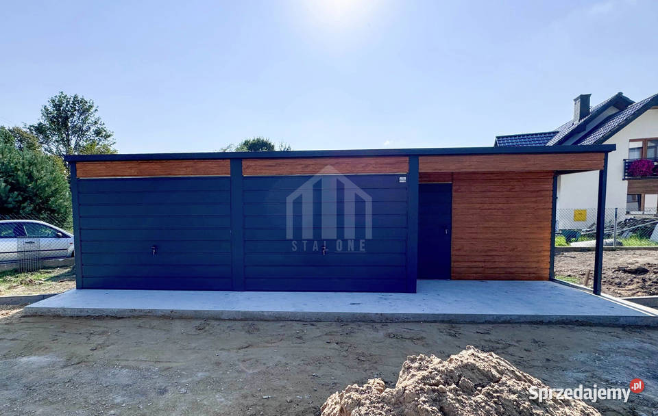 Garaż blaszany 9x5m wnęka 3x1m 2x brama uchylna Iława
