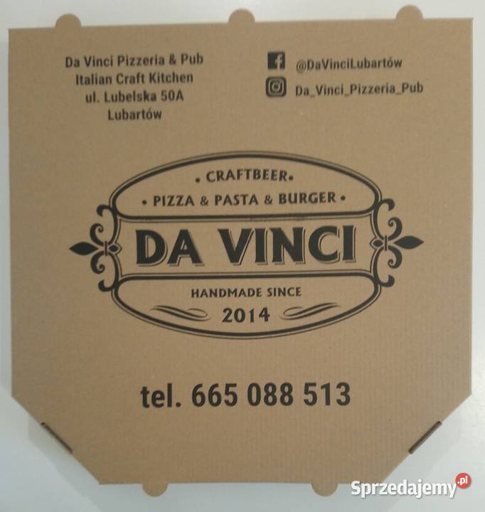 Kartony na pizzę boxy z nadrukiem szare eko Lublin