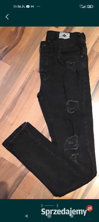 Czarne męskie jeansy Denim przetarcia W32 L34 mazowieckie Warszawa