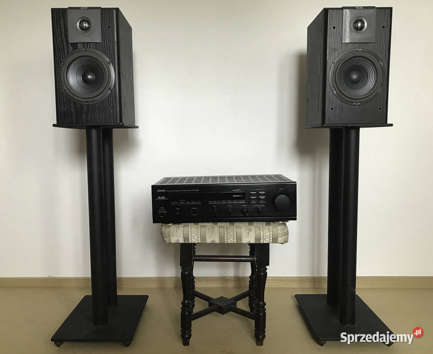 Amplituner Denon + kolumny JBL LX 2002 na stalowych stendach