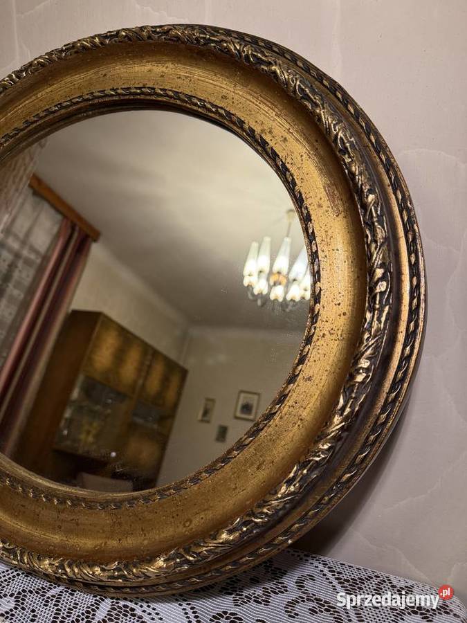 Lustro w owalnej drewnianej ramie Łódź sprzedam