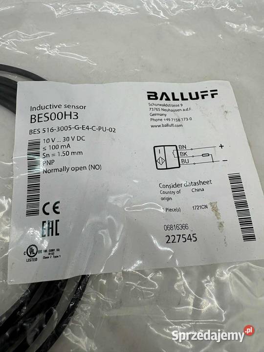 Balluff BES00H3 BES 5163005GE4CPU02 Czujnik Pozostałe Warszawa