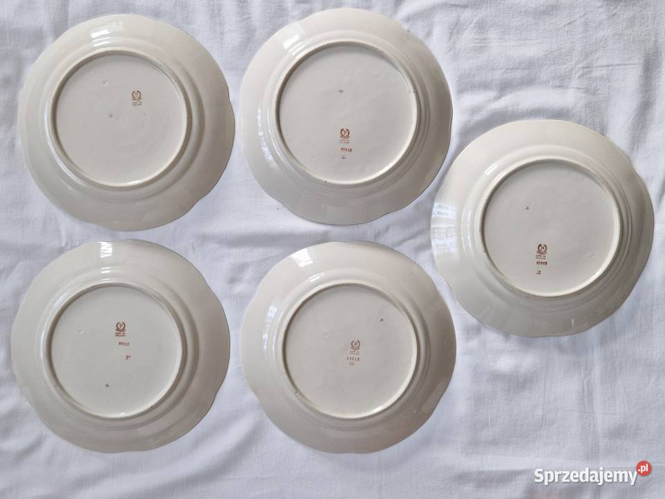 Plaskie talerze obiadowe Zakłady Porcelany i Warszawa