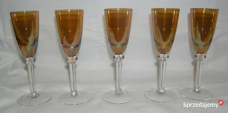 kieliszki do likieru vintage miodowo tęczoweDd Bartków