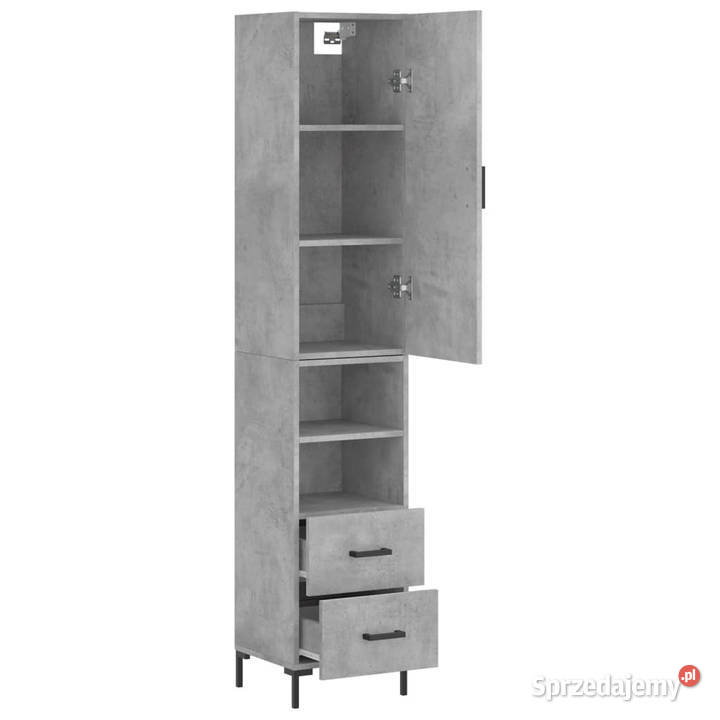 Wysoka szafka szarość betonu 345x34x180 mazowieckie Warszawa