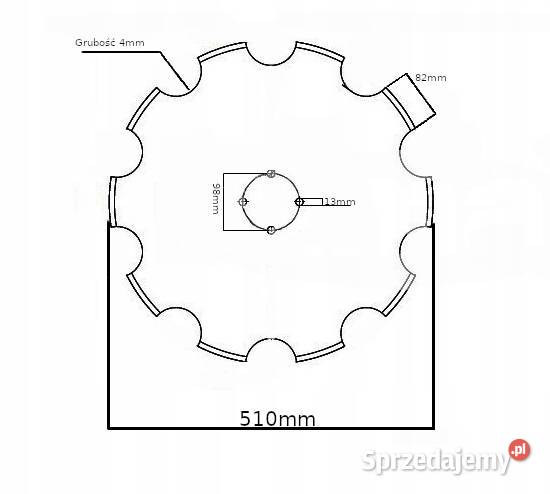 TALERZ UZĘBIONY OFAS 510 mm 4 otw brona Do maszyn uprawowych Kamionna