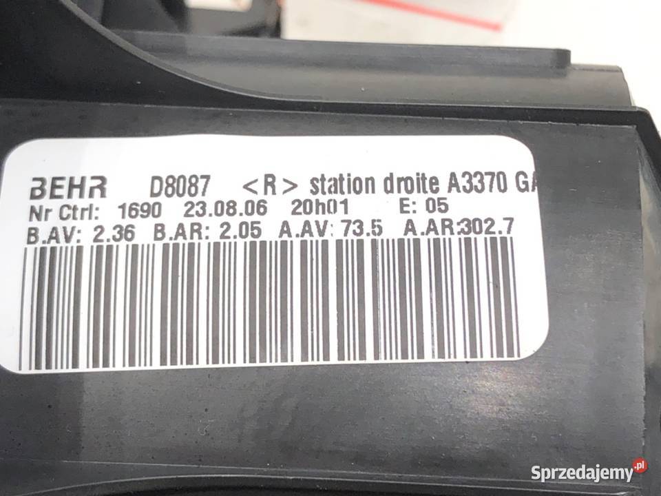 DMUCHAWA NAWIEWU OPEL ZAFIRA B D8087 WENTYLATOR podkarpackie