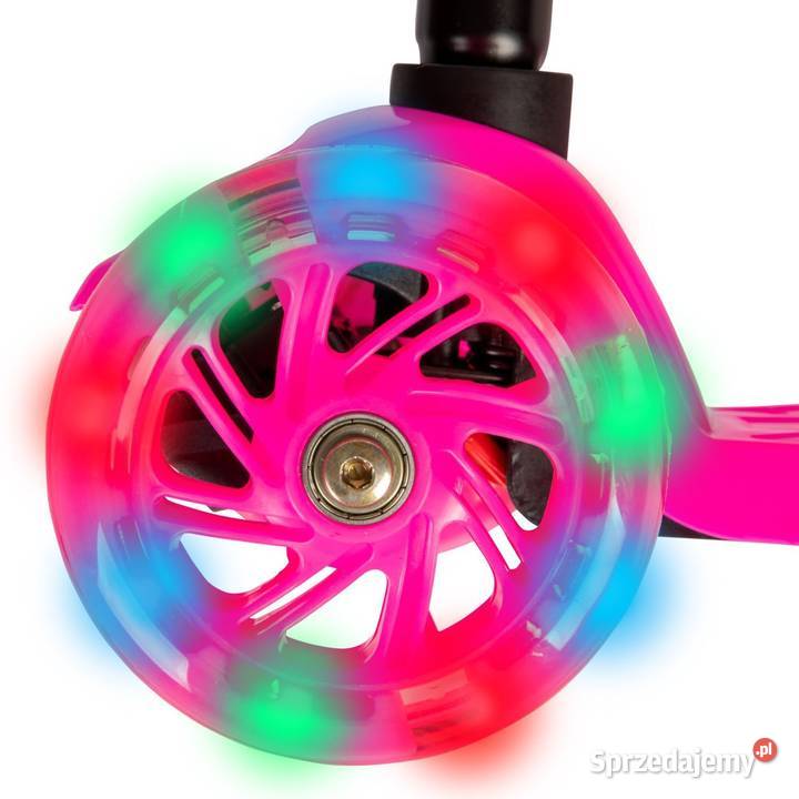 Różowa balansowa hulajnoga składana trójkołowa Poznań