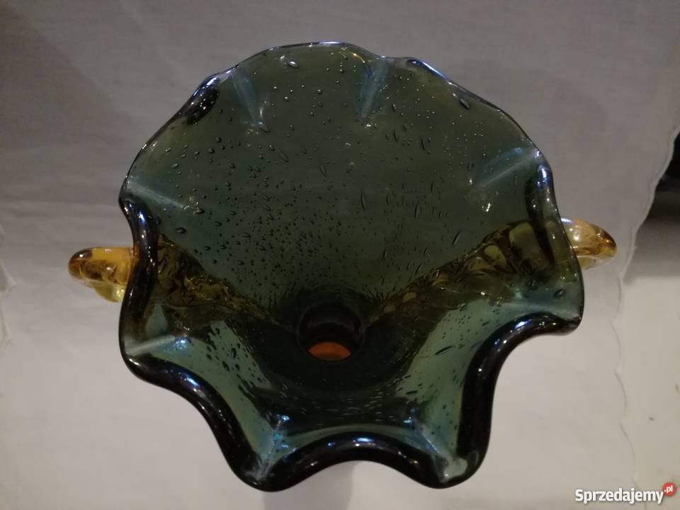 Wazon szkło artystyczne ręcznie formowane Polska Kraków