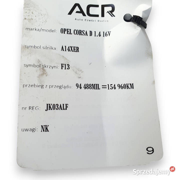 ROZRUSZNIK Opel Corsa D Astra J Meriva 12 14 osobowe Chełm sprzedam