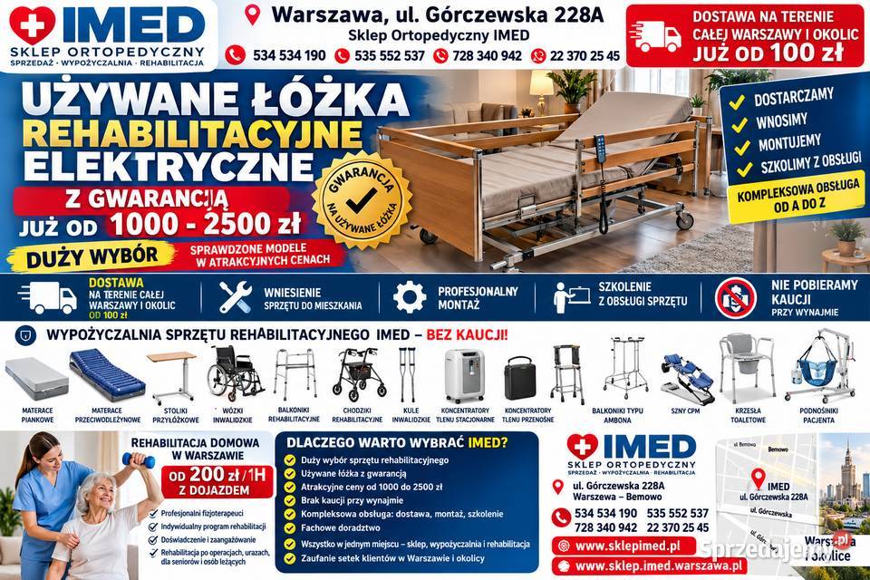 Wynajem wózków inwalidzkich Warszawa 80 mies BEZ