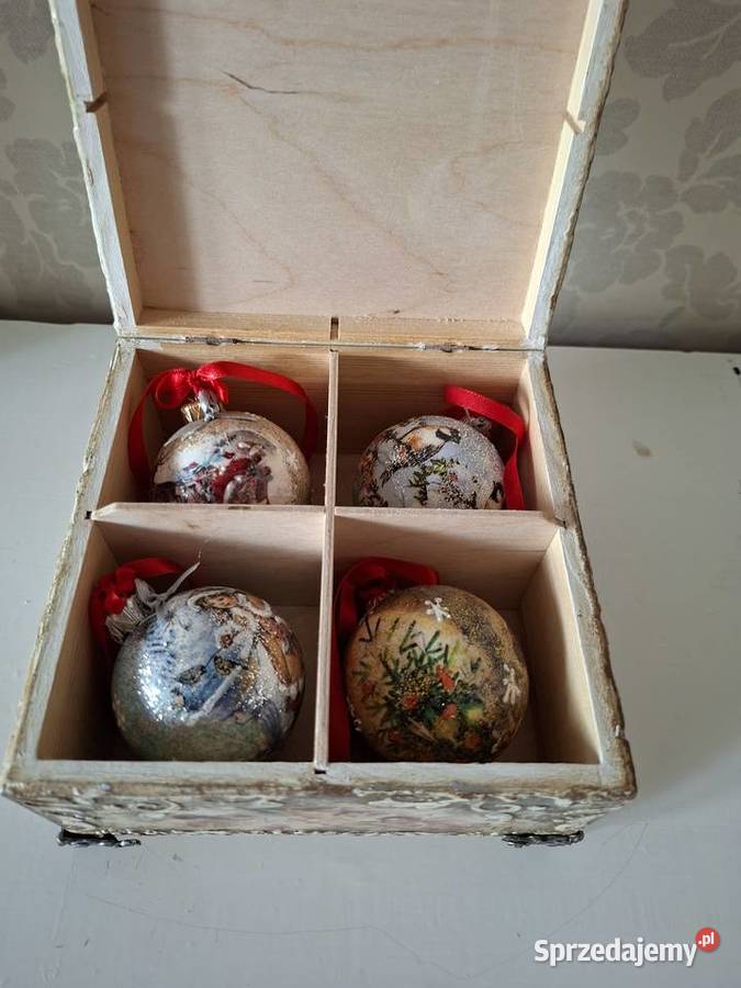 Szkatułka świąteczna z aniołkami Rękodzieło Kraków sprzedam